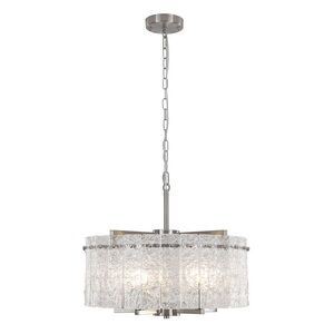 ADSENSTY
5-Light Nickel Modern Chandelier Hanging Pendant Light for Dining Room
